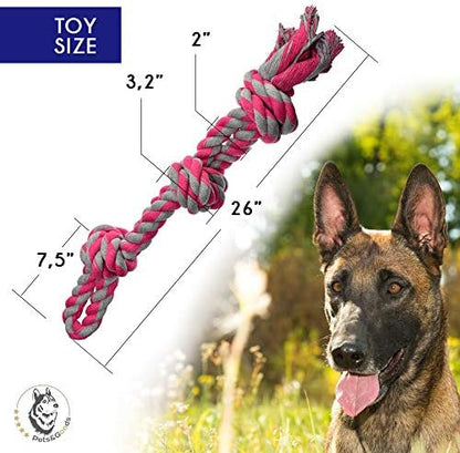 Pets&Goods Rope Chew Toy for Large & Medium Dogs – Heavy-Duty Cotton Tug Toy for Chewing, Fetch & Dental Health – Durable, Washable, Eco-Friendly - Image 7