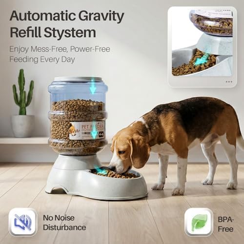 Flexzion Gravity Pet Feeder, Dog and Cat Food Dispenser, 1-Gallon Capacity - Image 4