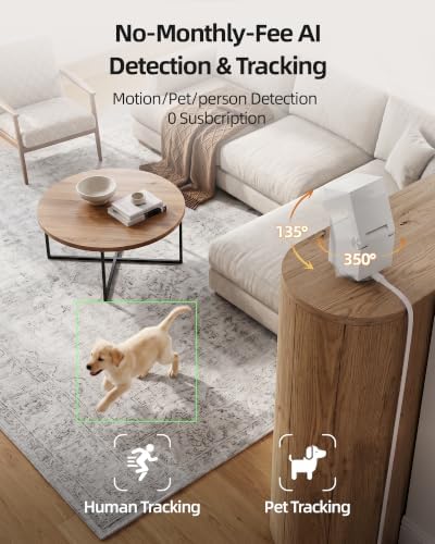 Genie S 2.5K Pet/Dog Camera with Speaker/Phone App, Built-in 32GB Storage, No Subscription Local Storage, 2-Way Audio, Privacy Mode, AI Tracking, Pan&Tilt, Alexa & Google Assistant Compatible - Image 3