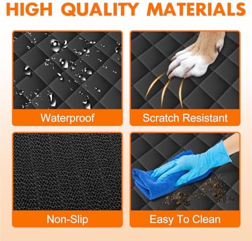 Waterproof Dog Backseat Cover for Cars, Non-Slip Pet Seat Protector, Black - Image 4