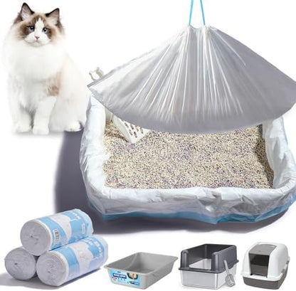 Jumbo Cat Litter Box Liner Bags for Standard Litter Boxes,30 count,36" x 18",Extra Thick and Scratch-resistant,Heavy Duty Cat Litter liners by PAWSHOLIC
