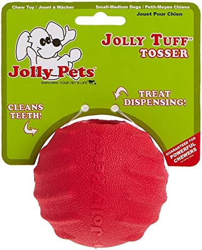 Jolly Pets Tuff Tosser Bouncing Ball Tog Toy/Treat Holder, 3 Inches, Red - Image 3