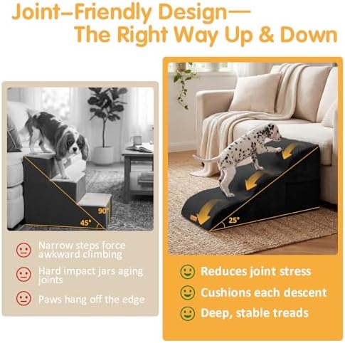 Topmart High Density Extended Foam Dog Ramp&Steps 3 Tiers,15.7" High - Image 2