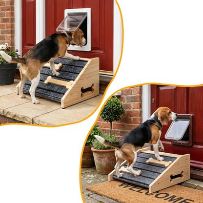 Dog Ramp for Stairs, 2-Pack Wooden Stair Wedge for Dogs - Image 5