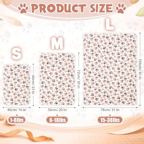 Tegeme 12 Pcs Pet Blankets 41 x 30 Inch Soft Fluffy Fleece Dog Cat Warm Paw Print Pattern Blankets Flannel Throw for Pets Dog Puppy Cat(White, Gray) - Image 2
