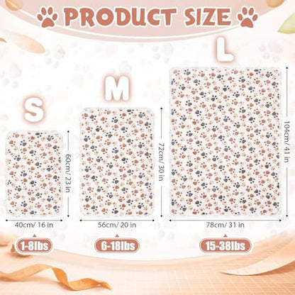 Tegeme 12 Pcs Pet Blankets 41 x 30 Inch Soft Fluffy Fleece Dog Cat Warm Paw Print Pattern Blankets Flannel Throw for Pets Dog Puppy Cat(White, Gray) - Image 2