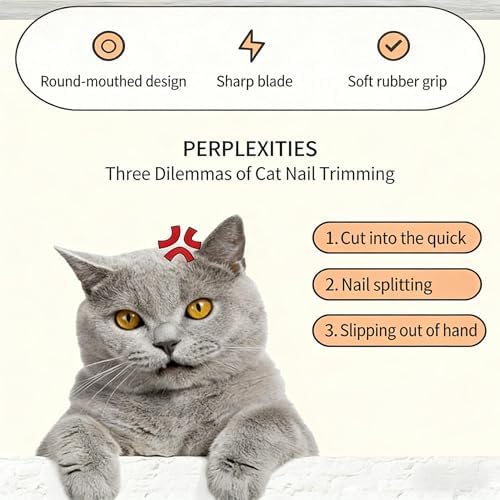 Beginner Friendly Pet Nail Clippers, Dual Hole Design for Cats & Puppies, Stainless Steel Trimmer Prevents Split Nails, No-Slip Grip, Safe Quick Trim for Small Pets (Purple) - Image 2