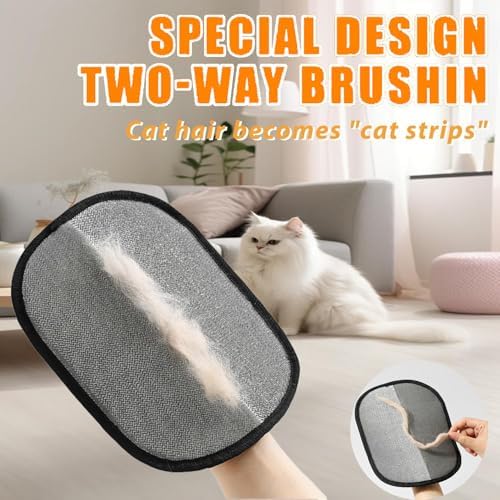 Pet Hair Removal Glove for Cats & Dogs, Upgraded 5-Finger Electrostatic Pet Hair Remover Gloves for Couch, Carpet, Car Seat, Bedding, Furniture, Laundry - Reusable Magic Brush & Cleaning Mitts - Image 2