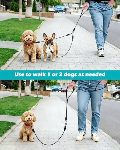 PetBonus Rope Double Dog Leash, No Tangle Dual Leash for Walking Two Dogs - Image 5