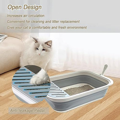 Collapsible Kitten Litter Box Low Entry Small Cat Litter Box XL - Image 6