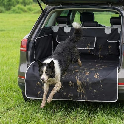 SUV Cargo Liner for Dogs, Waterproof Pet Cargo Cover Dog Seat Mat for SUVs Sedans Vans with Bumper Flap Protector by bytaoqipet