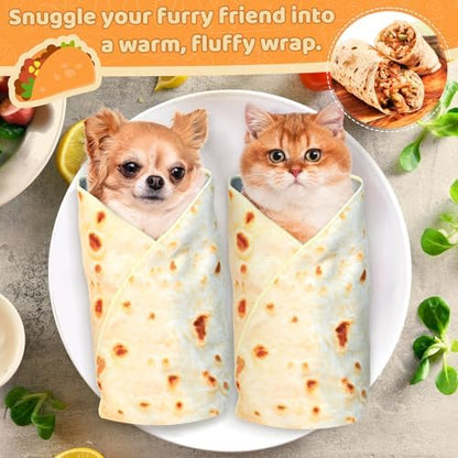31.5" Tortilla Shape Blanket Cat Grooming Wrap for Cutting Nails - Image 2