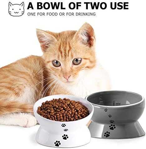 Y YHY Elevated Cat Food Bowl, Raised Pet Food and Water Bowl, Ceramic, 15oz - Image 3