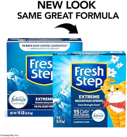 Fresh Step Extreme Clumping Litter with Febreze Freshness, Mountain Spring Scent Clumping Cat Litter with Guaranteed Odor Control, 14 lb. Box (Pack of 3) - Image 5