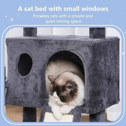 Hey-brother Cat Tree Tower with Removable Toys, Scratching Posts, MPJ008SG - Image 5