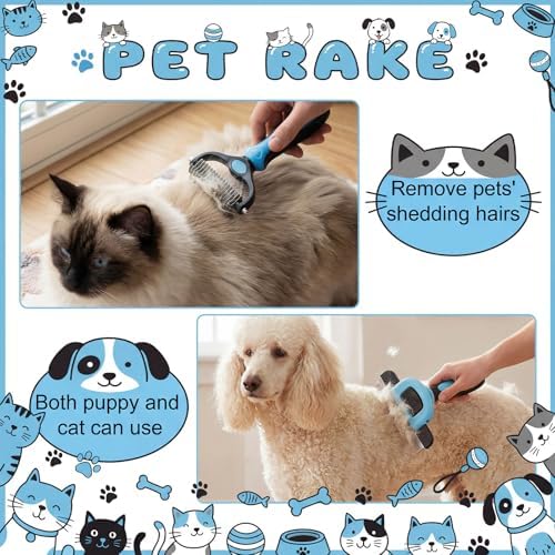 Patelai 4 Pcs Dog Dematting Comb, Blue and Black Modern Grooming Set - Image 3