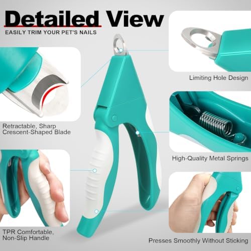 Teal Cat Nail Clipper with Guard Pet Nail Trimmers for Dogs&Cats - Image 3