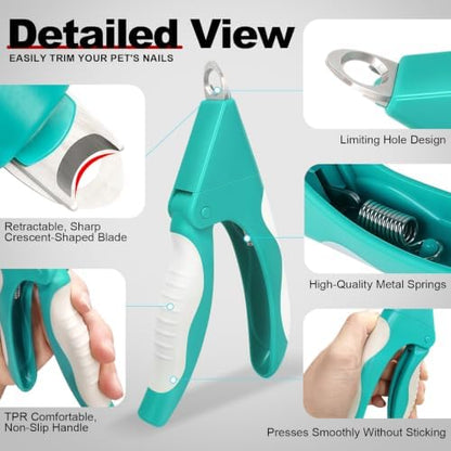 Teal Cat Nail Clipper with Guard Pet Nail Trimmers for Dogs&Cats - Image 3