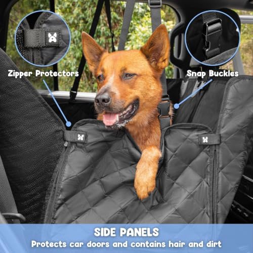Dog Car Seat Cover for Back Seat, 4-in-1 Dog Hammock for Car, Waterproof 600D Pet Seat Cover Backseat Protector with Mesh Window, Nonslip Dog Back Seat Cover for Cars, SUVs & Trucks - Image 5