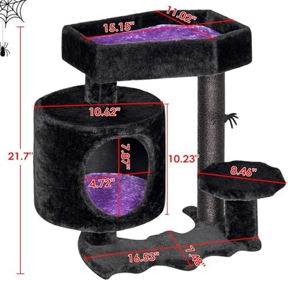 BEWISHOME Cat Tree for Indoor Cats, Gothic Cat Tree with Coffin Bed - Image 7