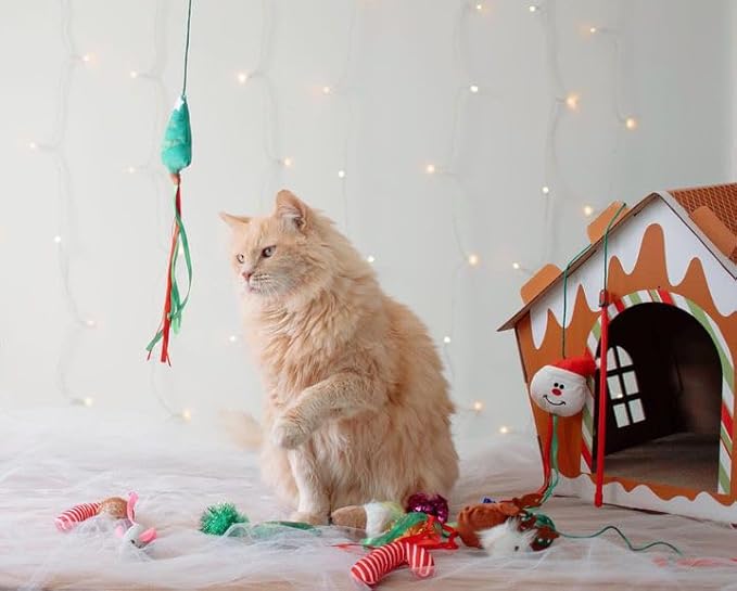 Midlee Christmas Cat Wand with Ribbon - 3 Pack