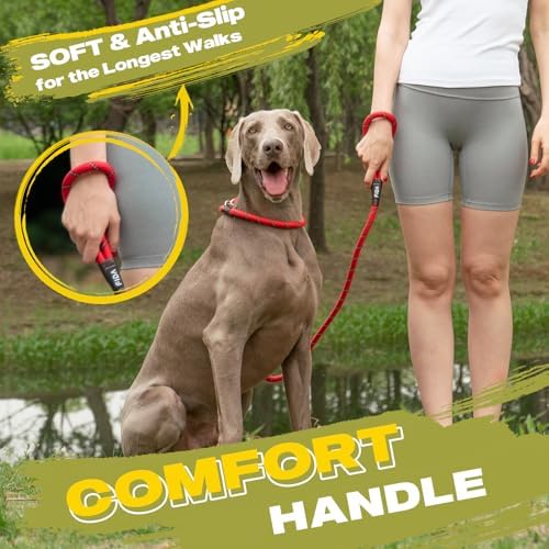 Fida Durable Slip Lead Dog Leash, 4 FT x 1/2" Dog Training Leash, Red - Image 6