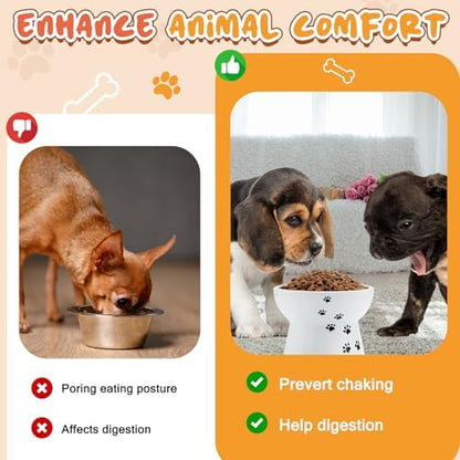Teenyyou 2 Pack Elevated Dog Bowls for Small Dogs and Cats, 3.7" H x 4.8" W - Image 5