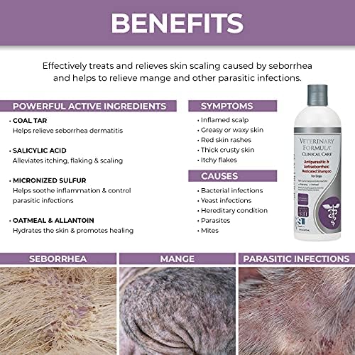 Veterinary Formula Clinical Care Ear Therapy for Dogs & Cats and Antiparasitic & Antiseborrheic Medicated Dog Shampoo Bundle - Image 7