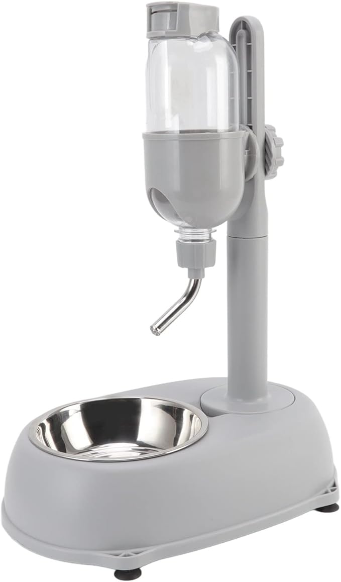 Pet Standing Water Dispenser Bowl, Standing Bowl with Detachable Pole Automatically Feeding Water Height, with Non Slip Pad