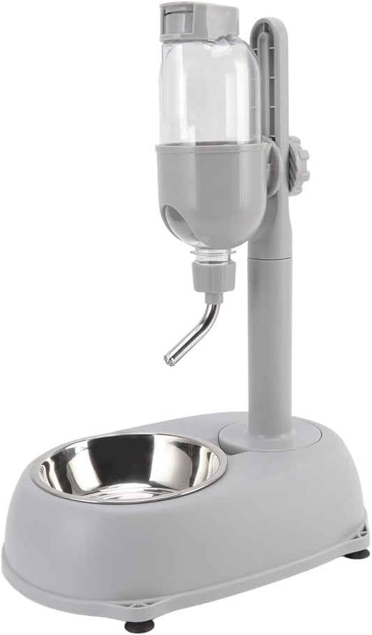 Pet Standing Water Dispenser Bowl, Standing Bowl with Detachable Pole Automatically Feeding Water Height, with Non Slip Pad
