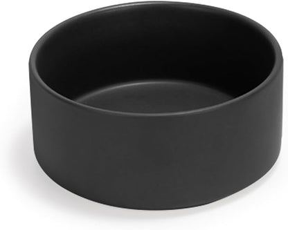 Ceramic Dog and Cat Bowl Modern Cute Weighted Food and Water Bowl Matte Glaze Pet Bowl for Replacement (Black, 60.8 OZ)