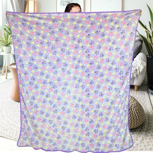 Dog Blankets for Large Dogs, 3 Pcs Dog Blanket Washable, Soft Fluffy Flannel Pet Blanket Mat Cover for Bed Couch, Cute Print Puppy Blanket 60" x 50" - Image 7