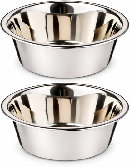 Stainless Steel Dog and Cat Bowls, Pack of 2, Replacement Bowl for Pets (14oz)