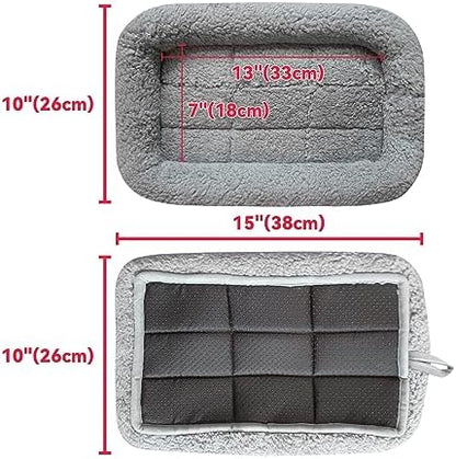 Enjoying Cat Mat Bed 10" x 15" Pet Bed with Pillow Around for Puppy Kitten Curled Sleeping Beds for Carrier/Crate Small Dog Cushion, Anti Skid Bottom, Small - Image 3