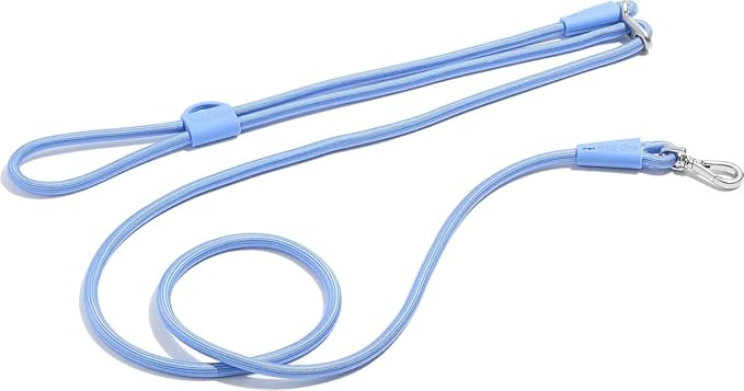 Wild One Hands-Free Adjustable Rope Dog Leash, Standard: 4' to 8.5' Long, .5" Wide, Adjustable for Crossbody, Waist & Handheld, Moonstone