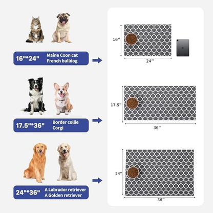Cooyes Large Dog Food Mat 24"×36", Ultra-Absorbent Dog Bowl Mat for Food - Image 6