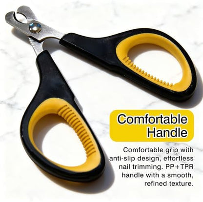 Professional Pet Nail Clippers(Yellow,2-Pack) for Cats & Small Pets, Upgraded Stainless Steel Claw Trimmers for Kittens, Puppies, Rabbits & Small Dogs - Image 3