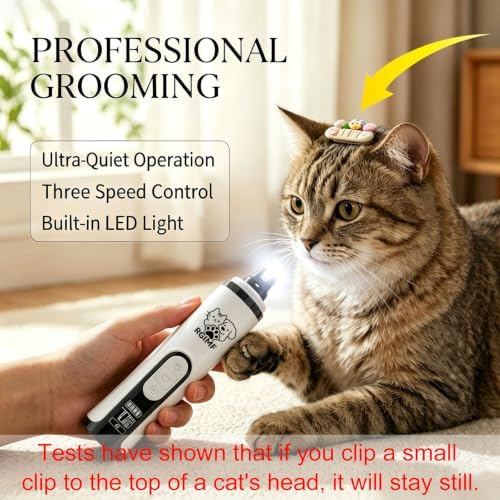 Dog Nail Grinder Whisper Quiet with Light for Sensitive Pets - Image 5