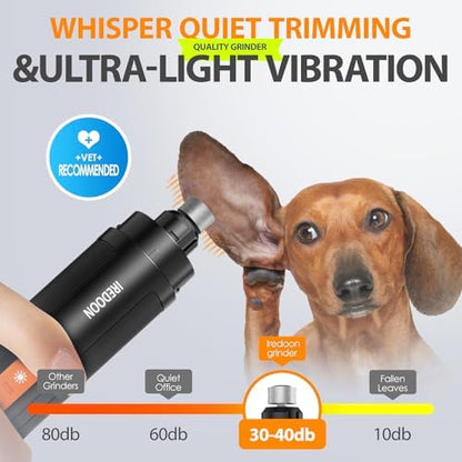 IREDOON Dog Nail Grinder with 4 LED Lights, 3 Speeds Super Quiet for Pets - Image 4