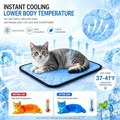 SZEE Cat Window Perch, Cooling Window Cat Bed with Cooling Mat, Foldable Pet Perch Hammock with Sturdy Wooden Frame & Large Suction Cup, with Soft Flannel Plush Backing for All-Season Use - Image 2