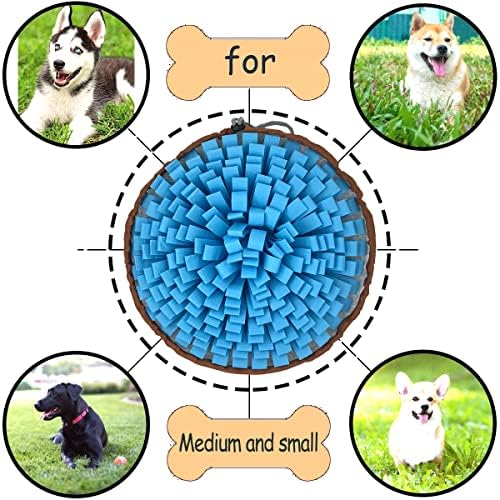 Dog Snuffle-Mat Slow-Feeder-Bowl - Simulating Grassland for Boredom, Encourages Natural Foraging Skills for Pet, Treat Indoor Outdoor Stress Relief（Blue） - Image 5