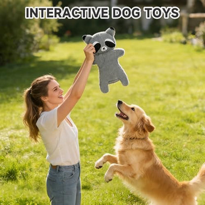 Mihachi No Stuffing Crinkle Dog Toys,2-in-1 Holds Water Bottles-Cruncher with Puncture Resistant Squeaker, Dog Squeak Toys Plush Dogs Chew Toy for Small Medium Large Breed Chewer, Raccoon - Image 6