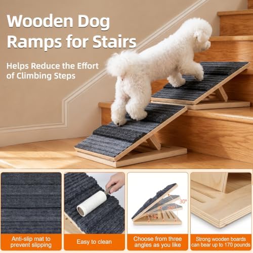Upgraded Dog Ramps for Stairs, Adjustable Stair Ramp for Dogs (4.7"–7") - Image 5