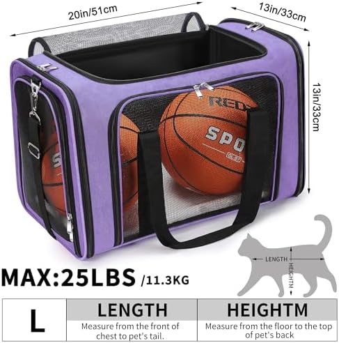 Soft-Sided Cat/Dog/Pet Carrier, Collapsible Pets Travel Carriers - Image 3