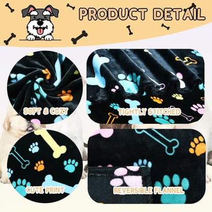 Rezutan Blanket for Large Dogs & Cats Soft Reversible Cute Paw 40"x31" - Image 2