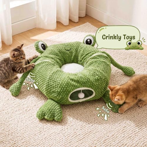 Cat Tunnel Bed with 20 Cat Toys,Kitten Toys for Indoor Kittens,Green - Image 6