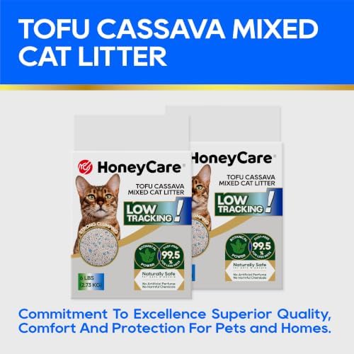 HoneyCare Cassava Tofu Mixed Cat Litter I Quick Clumping, Odor Control, Plant-Based Natural Ingredients, Non-Stick, Low Tracking, & Low Dust, 6 Lbs - Image 2