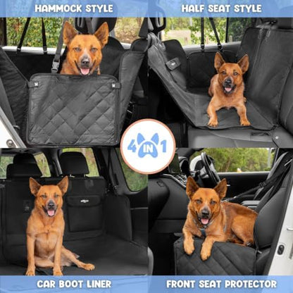 Dog Car Seat Cover for Back Seat, 4-in-1 Dog Hammock for Car, Waterproof 600D Pet Seat Cover Backseat Protector with Mesh Window, Nonslip Dog Back Seat Cover for Cars, SUVs & Trucks - Image 3