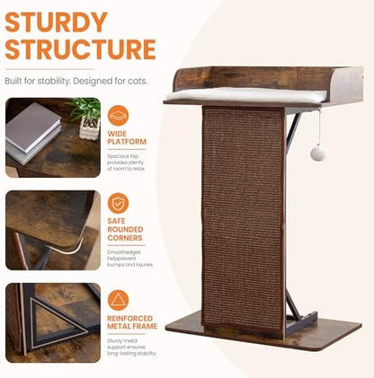 Modern Wood Cat Tree Tower for Indoor Large Adult Cats with Big Perch Bed - Image 6