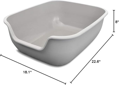 PetFusion BetterBox Non-Stick Large Litter Box, Pet Safe Coating for Easier Cleaning, Open Top Promotes Healthy Usage, Made of Stronger ABS Plastic